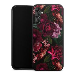 Fleurs rouge foncé et roses
