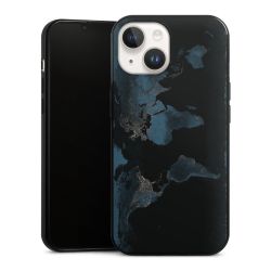 Mappa del mondo con luce notturna