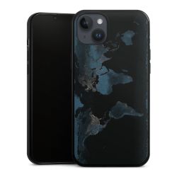 Mappa del mondo con luce notturna