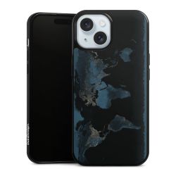 Mappa del mondo con luce notturna