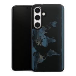 Mappa del mondo con luce notturna