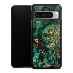 Aspetto marmorizzato ciano glitterato