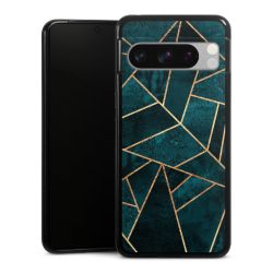 Tief Blaugrün Stein Gold Druck