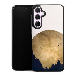 Deux oiseaux et la lune