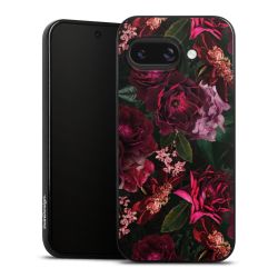 Fleurs rouge foncé et roses