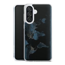 Mappa del mondo con luce notturna