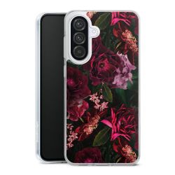 Fleurs rouge foncé et roses