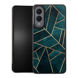 Tief Blaugrün Stein Gold Druck