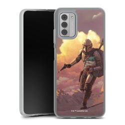 Les nuages ​​du coucher du soleil Mandalorien et Grogu