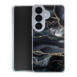 Dunkler Marmor Gold Glitzerlook