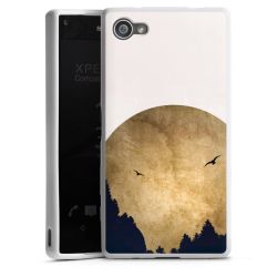 Deux oiseaux et la lune