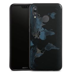 Mappa del mondo con luce notturna