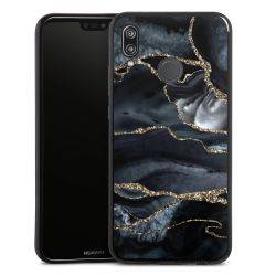 Dunkler Marmor Gold Glitzerlook