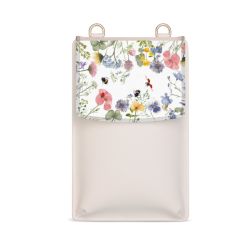 Bunte Frühlingsblumen und Bienen