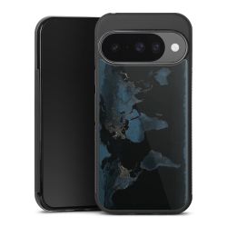 Mappa del mondo con luce notturna