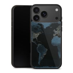 Mappa del mondo con luce notturna