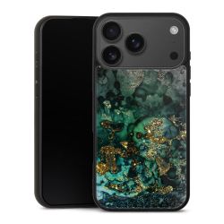 Aspetto marmorizzato ciano glitterato