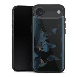 Mappa del mondo con luce notturna