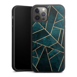 Tief Blaugrün Stein Gold Druck