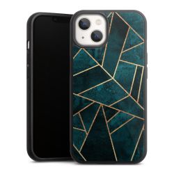 Tief Blaugrün Stein Gold Druck