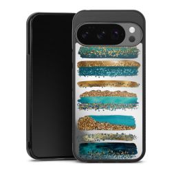Strisce effetto glitter blu