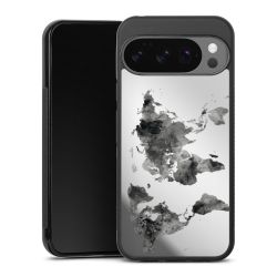 Carte du monde noire transparente