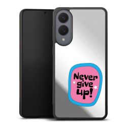 Never Give Up Pink Blue Transparent