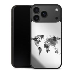 Weltkarte Schwarz Transparent