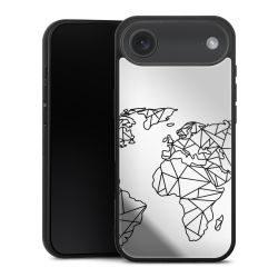 Polygon Weltkarte Schwarz ohne Hintergrund