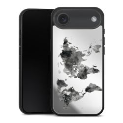 Carte du monde noire transparente