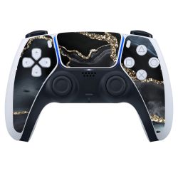 Dunkler Marmor Gold Glitzerlook