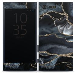 Dunkler Marmor Gold Glitzerlook
