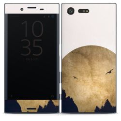 Deux oiseaux et la lune