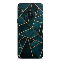 Tief Blaugrün Stein Gold Druck