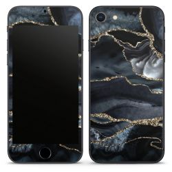Dunkler Marmor Gold Glitzerlook