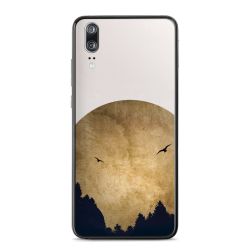 Deux oiseaux et la lune
