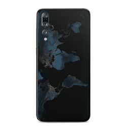 Mappa del mondo con luce notturna