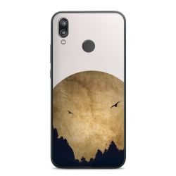 Deux oiseaux et la lune