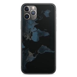 Mappa del mondo con luce notturna