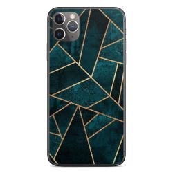 Tief Blaugrün Stein Gold Druck