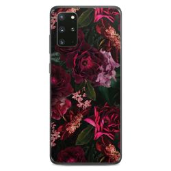 Fleurs rouge foncé et roses