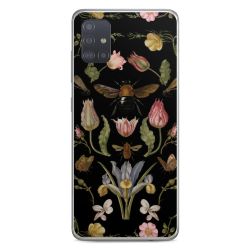 Fleurs Sauvages et Abeilles Fond Noir