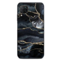 Dunkler Marmor Gold Glitzerlook
