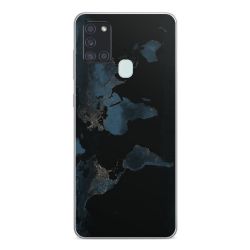 Mappa del mondo con luce notturna