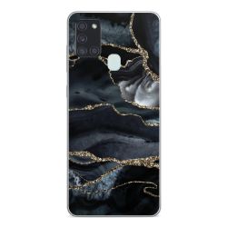 Dunkler Marmor Gold Glitzerlook