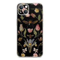 Fleurs Sauvages et Abeilles Fond Noir