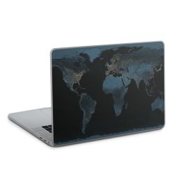 Mappa del mondo con luce notturna