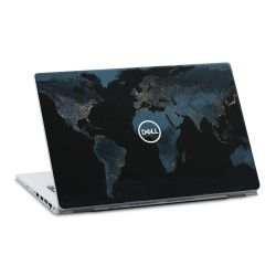 Mappa del mondo con luce notturna