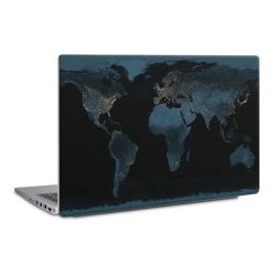 Mappa del mondo con luce notturna