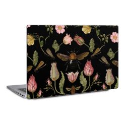 Fleurs Sauvages et Abeilles Fond Noir